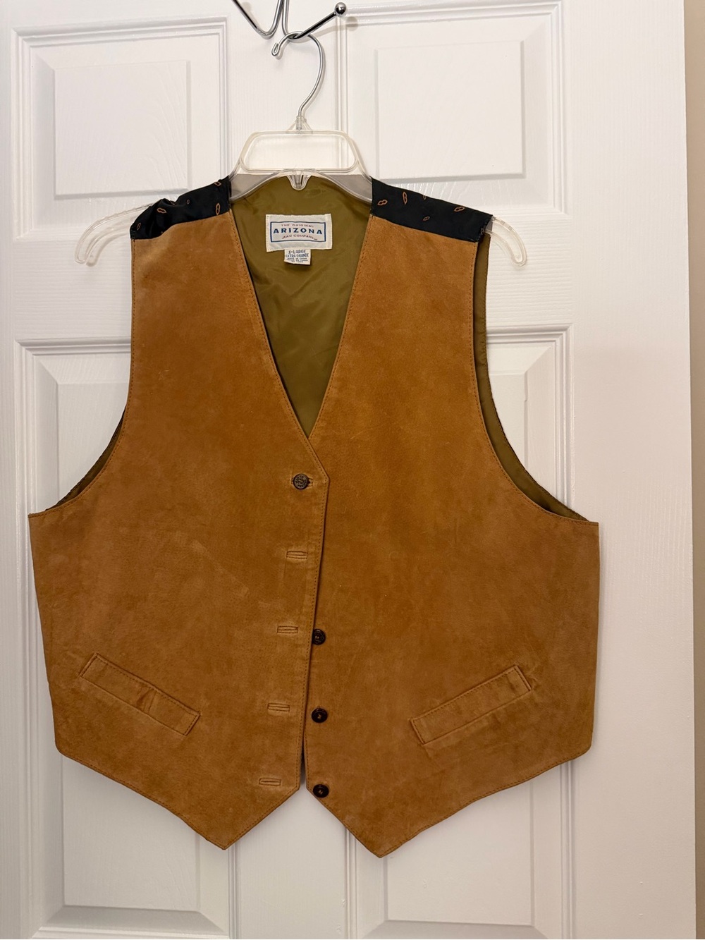 Arizona Jean Company Men's Suede Brown Vest with Black Yoke